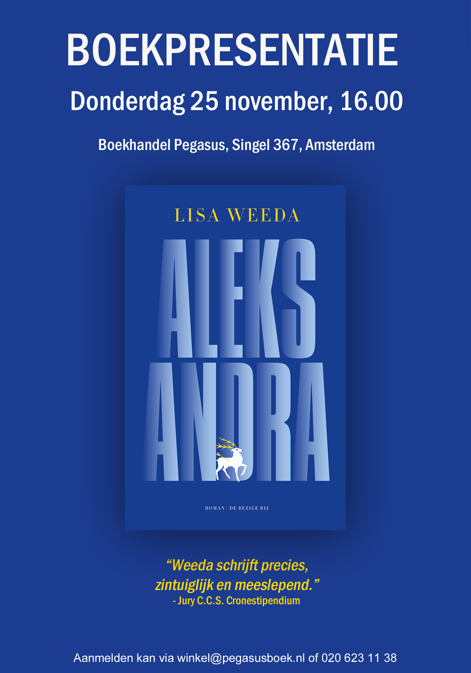 Presentatie Lisa Weeda over 'Aleksandra' (vanaf 16.00 uur)